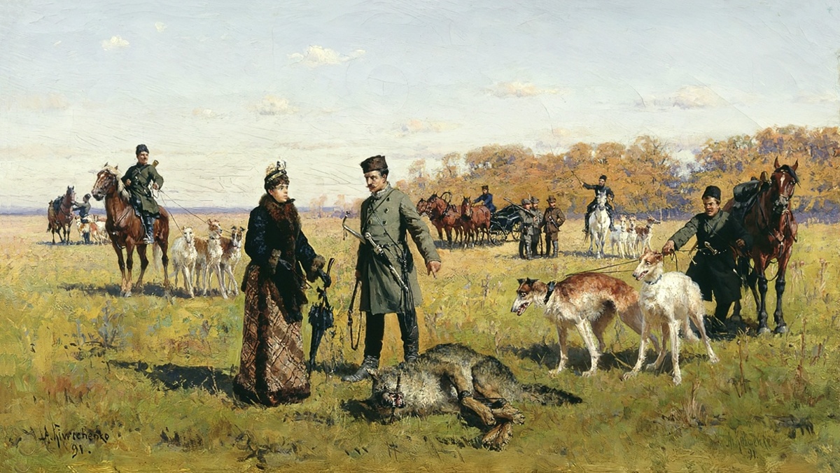 Алексей Кившенко. Заструненный волк. 1891.