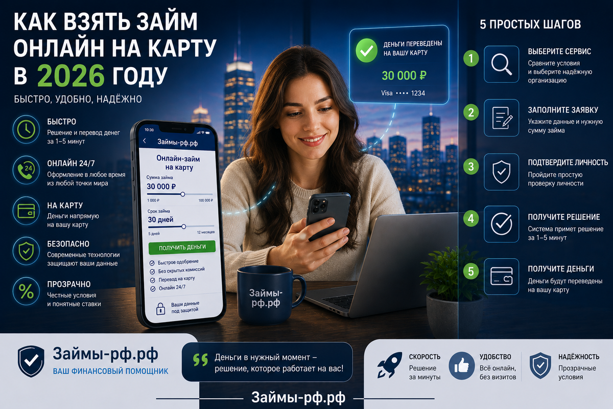 Как взять займ онлайн на карту в 2026 году