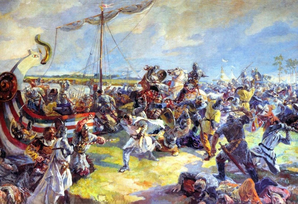 Невская битва. Сражение, произошедшее 15 июля 1240 года у впадения реки Ижора в реку Неву, между новгородским и шведским войсками. Битва стала одним из этапов русско-шведского противостояния из-за сфер влияния в Восточной части Балтийского региона в XII-XIV веках. Битва упоминается только в древнерусских источниках, и остается неясным, было ли это крупное вторжение или небольшой набег. В русской историографии Невская битва традиционно рассматривается как событие значительного масштаба и важности.