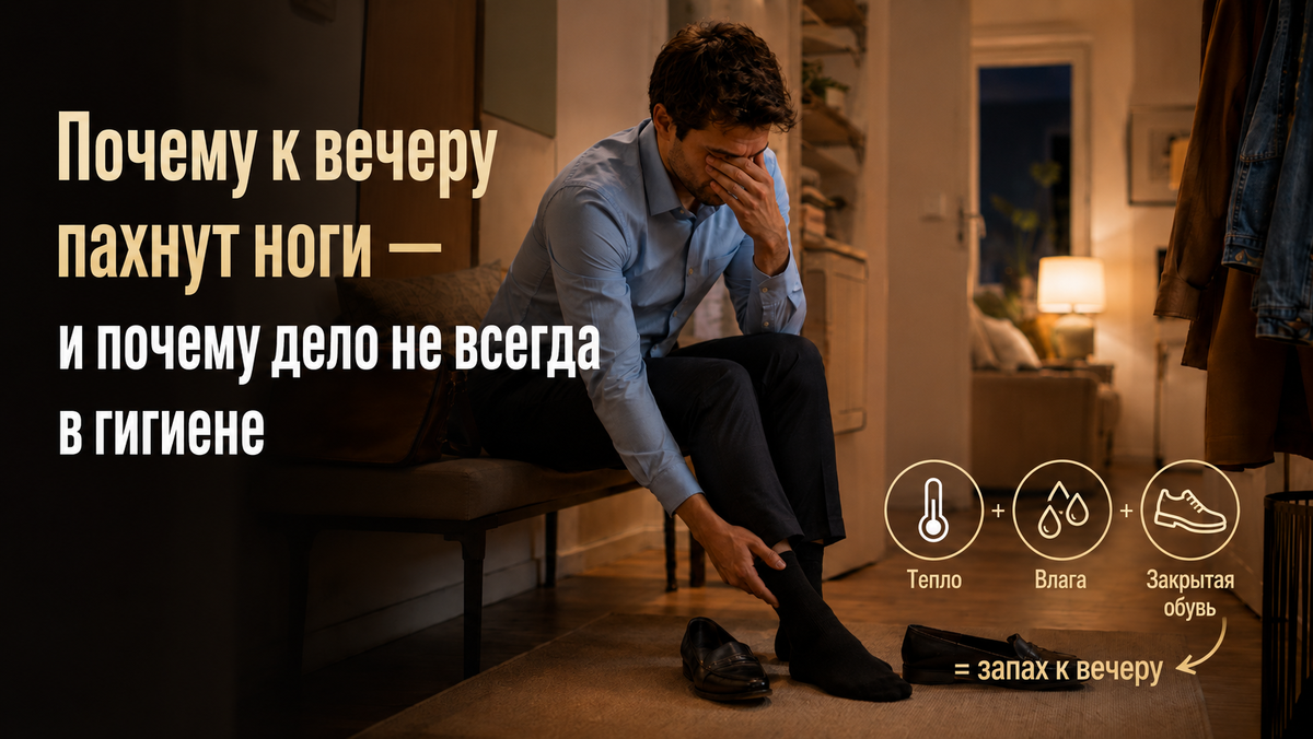 Почему к вечеру пахнут ноги — и почему дело не всегда в гигиене