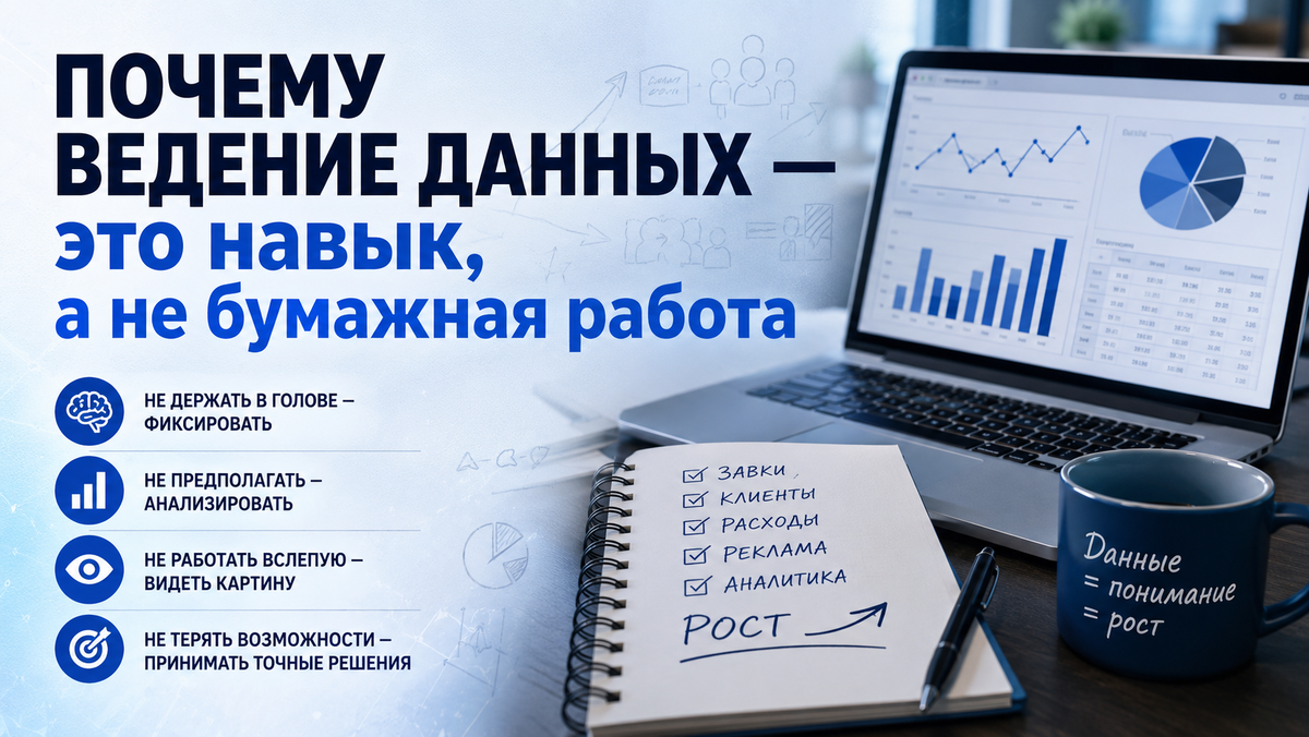 Ведение данных — это не бюрократия, а навык, который помогает видеть закономерности, принимать точные решения и управлять бизнесом на основе фактов.