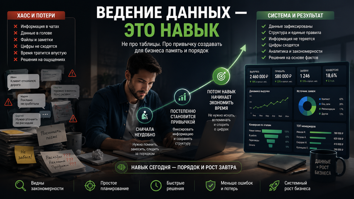 Фиксация данных со временем превращается из неудобной рутины в систему, которая экономит время, снижает ошибки и помогает бизнесу расти.