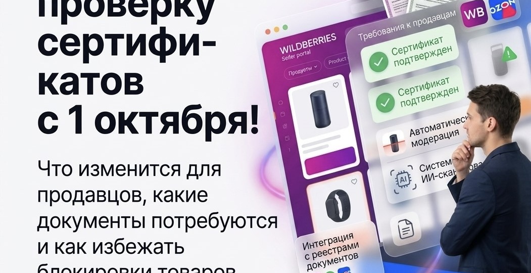С 1 октября маркетплейсы начнут проверять сертификаты!