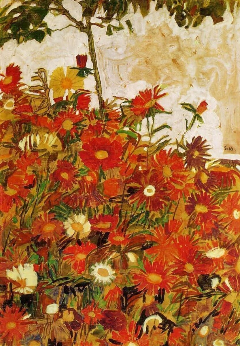 «Цветочное поле» Эгон Шиле 1910 г