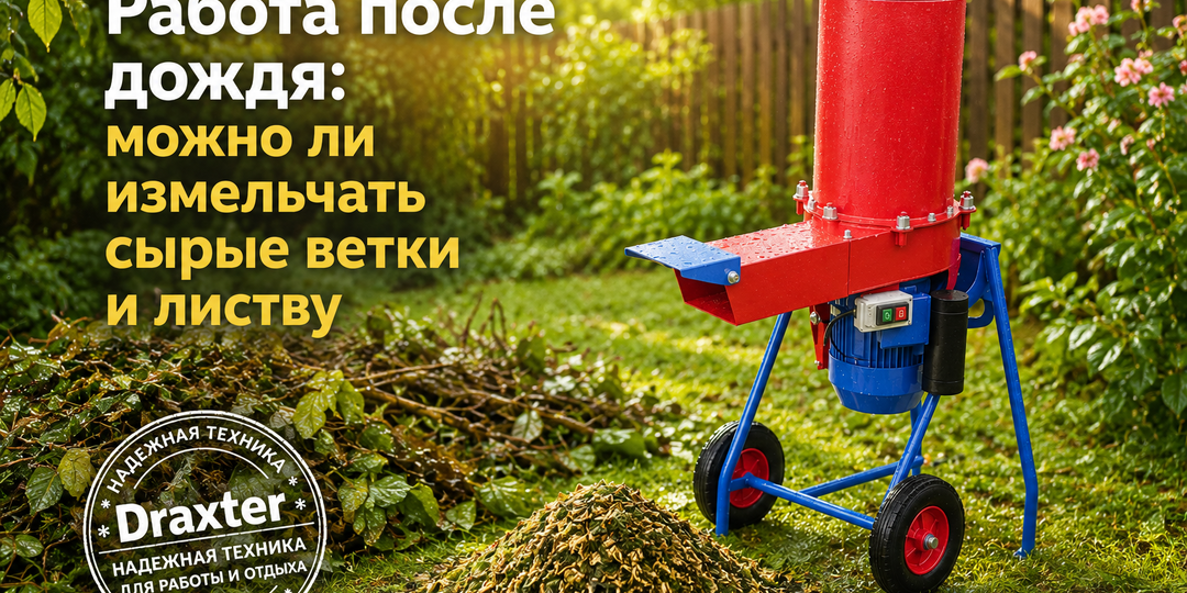 Работа после дождя: можно ли измельчать сырые ветки и листву в измельчителе