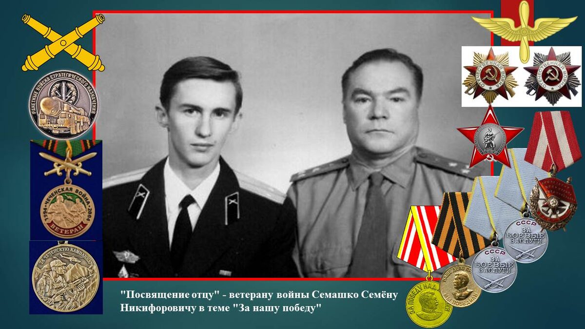 Сын Семашко Виктор Семенович подготовил сви воспоминания  об отце полковнике авиации Семашко Семёне Никифоровиче в теме "За нашу победу"