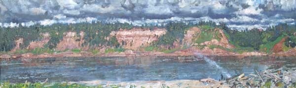 Абакумов. Красные берега. 1997. Холст, масло. 30х100.