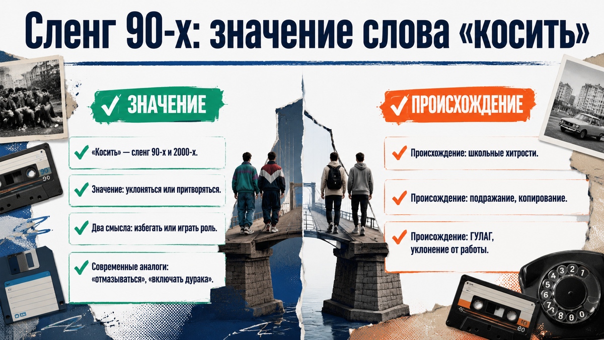 Сленг 90-х: значение слова «косить»  📷
