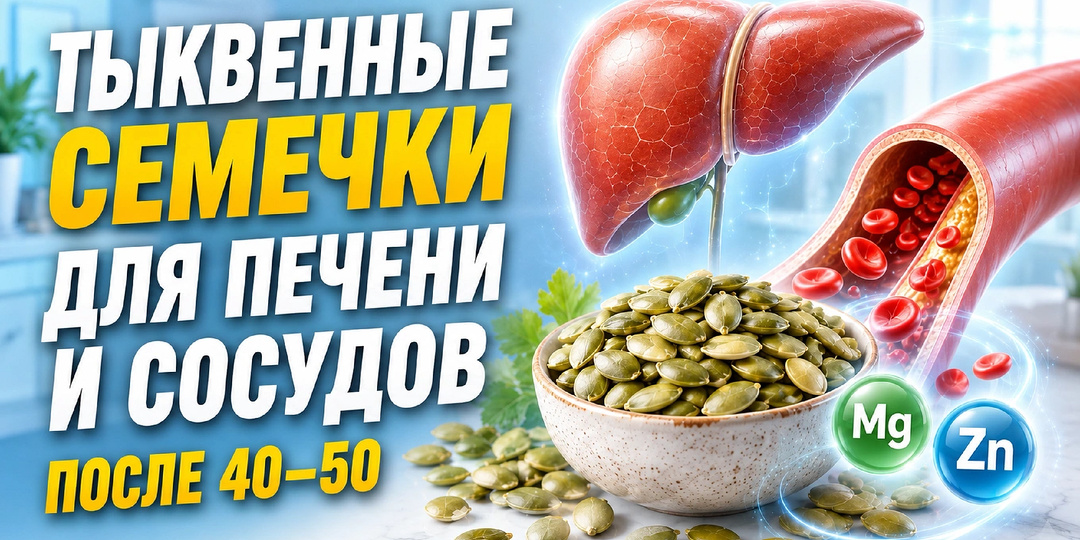 Тыквенные семечки: самый недооценённый продукт для печени и сосудов после 40–50