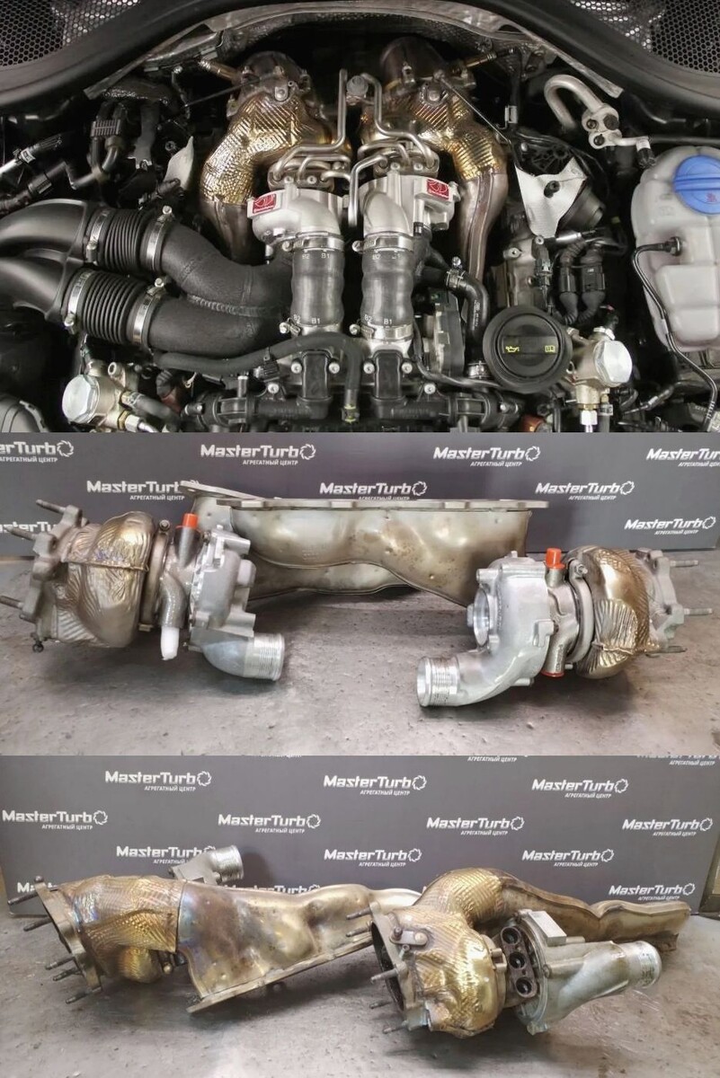 4.0 TFSI V8, две турбины после нашего восстановления.