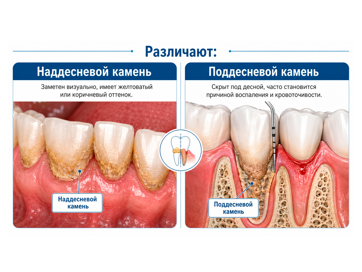 Виды зубного камня