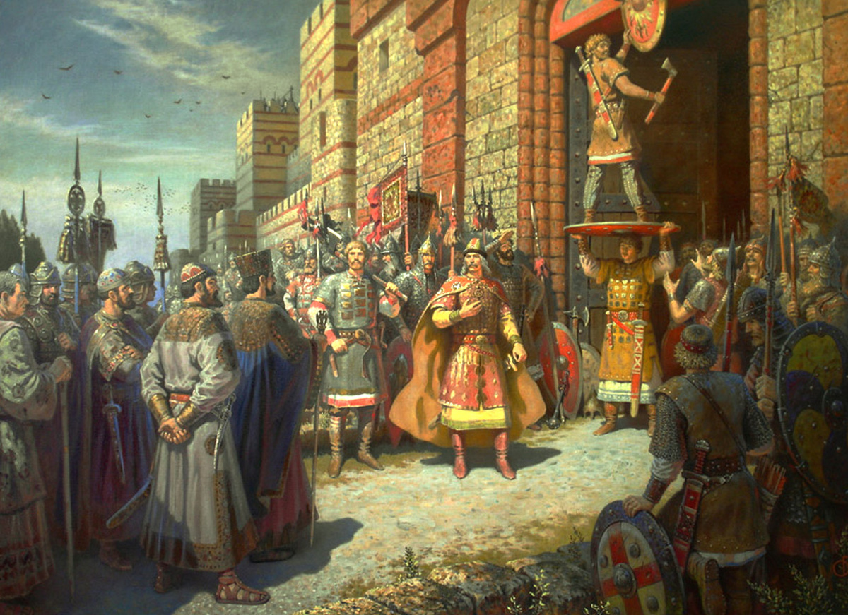                        Твой щит на вратах Царьграда. Слава Руси. Художник Б. Ольшанский