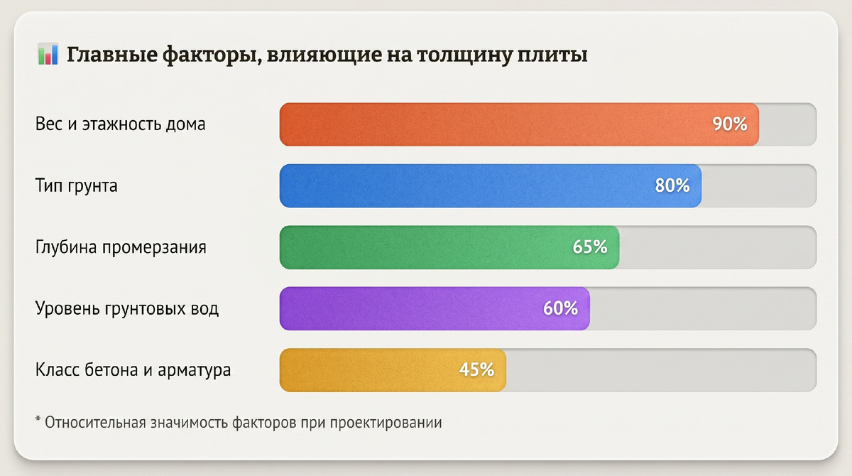 Толщина плиты для 1-этажного дома
.