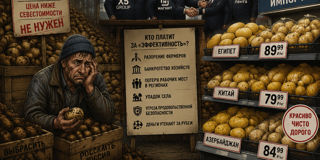 Несмотря на наличие российского картофеля на складах, правительство закупает более дешевый в Китае и...Азербайджане. Это предательство?