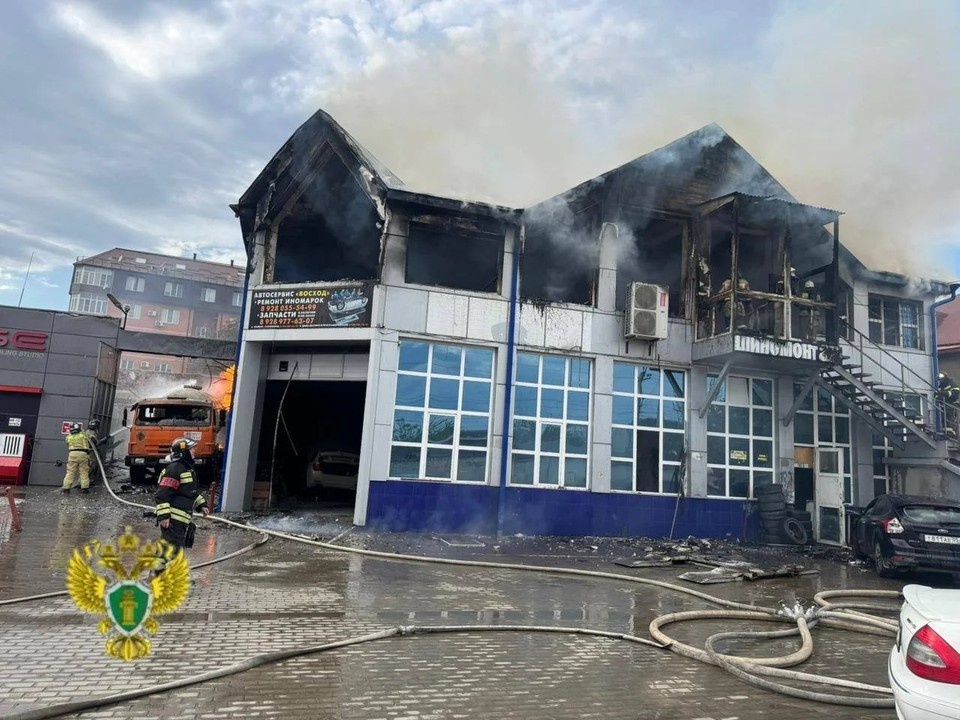    Площадь возгорания возле АЗС в Каспийске составило 250 квадратных метров. Фото: пресс-служба МЧС Дагестана