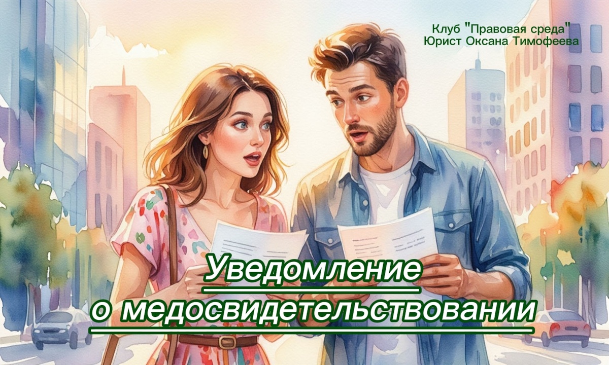 Уведомление о медосвидетельствовании. Клуб "Правовая среда"