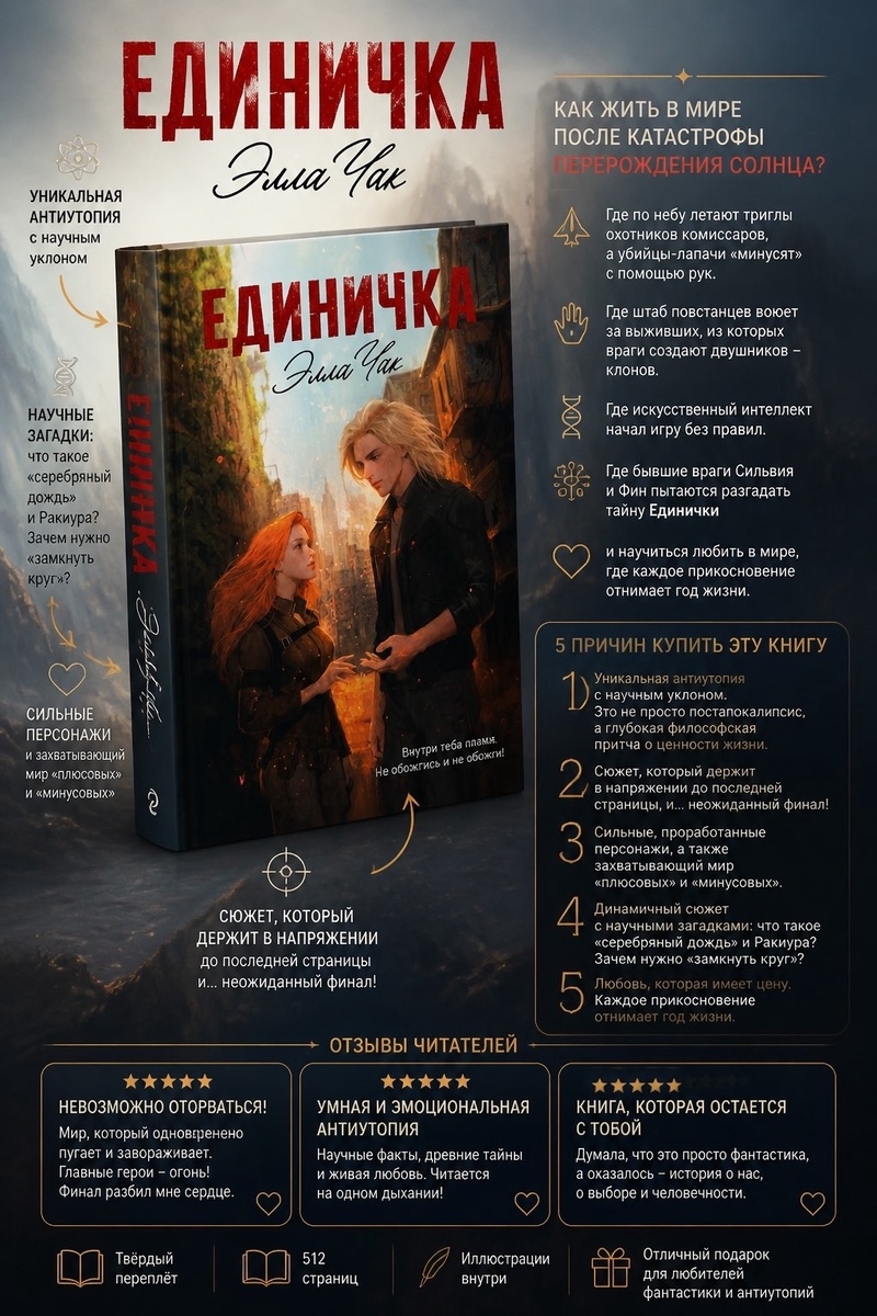 инфографика романа Единичка