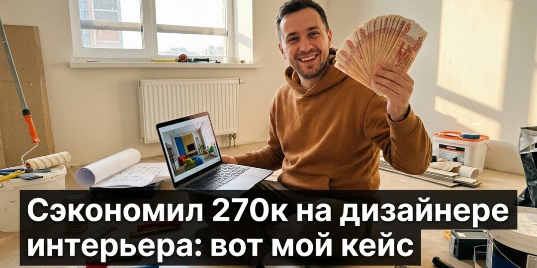 Сэкономил 270к на дизайнере интерьера: вот мой кейс