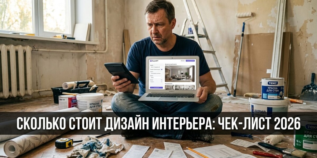 Сколько стоит дизайн интерьера: чек-лист 2026