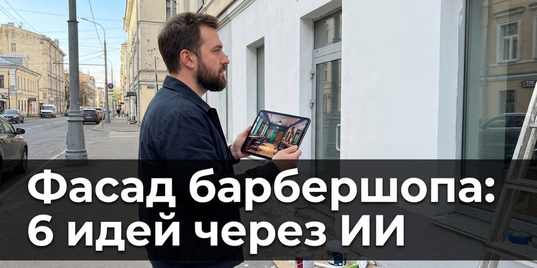 Фасад барбершопа: 6 идей через ИИ