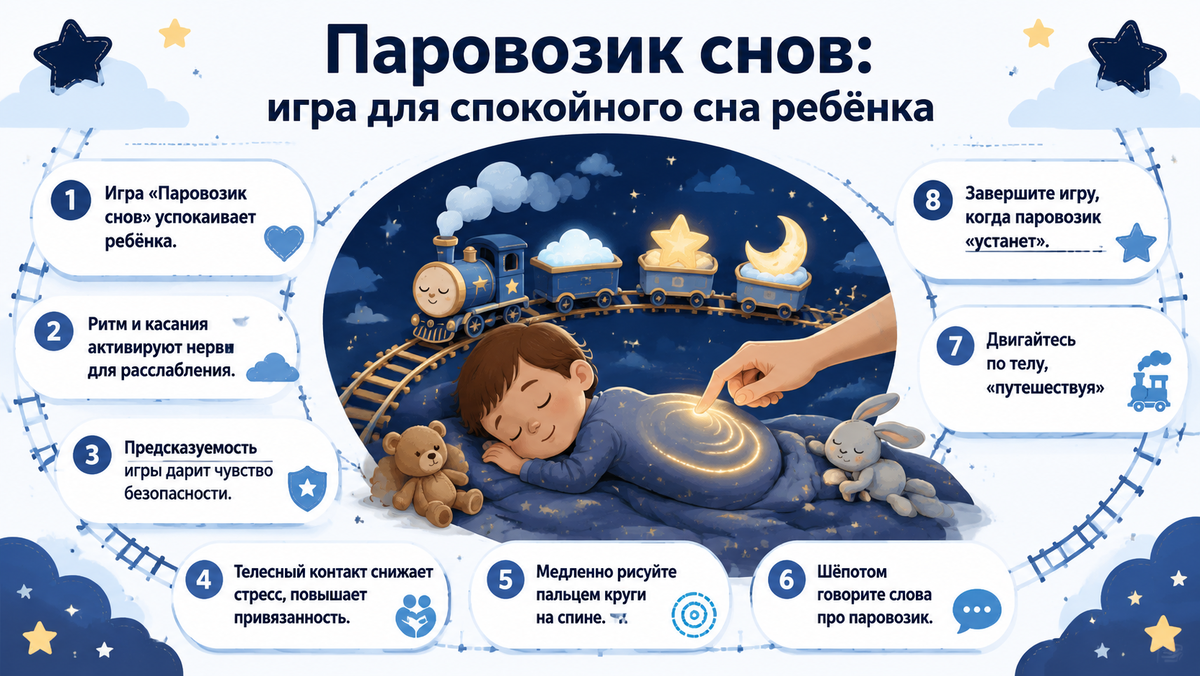 Паровозик снов: игра для спокойного сна ребёнка  📷

