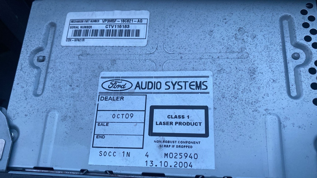 Серийный номер магнитолы Ford Transit