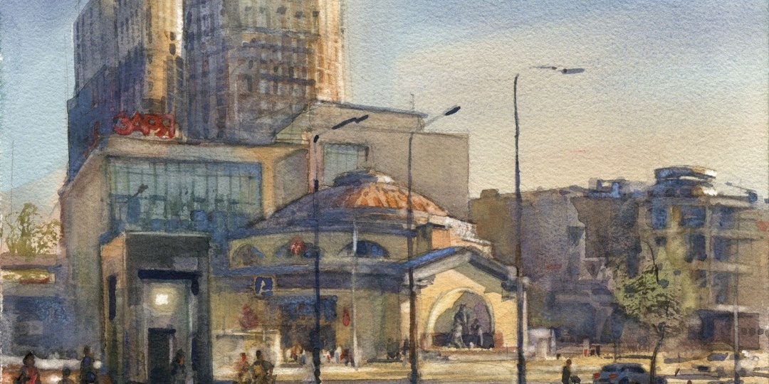 20260506 Электрозаводская / Elektrozavodskaya metro station, Moscow / 21x30/ plein air watercolor