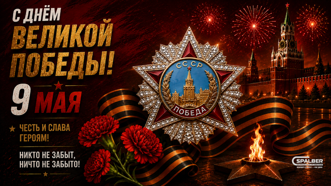 Компания «СПАЛБЕР – матрасы для грузовиков» поздравляет всех своих клиентов и партнёров С ДНЁМ ВЕЛИКОЙ ПОБЕДЫ! Открытка СПАЛБЕР.