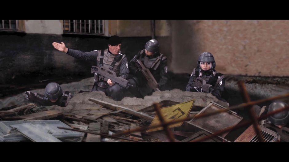 Кадр из короткометражного фан-фильма Starship Troopers Deadlock (2022)
