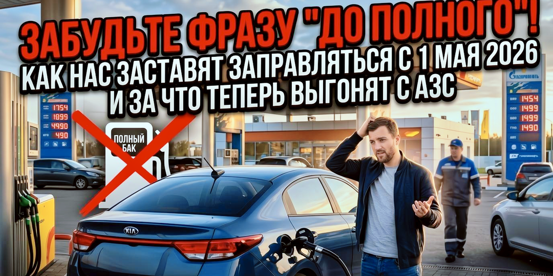Забудьте фразу "до полного": как нас заставят заправляться с 1 мая 2026 года и за что теперь выгонят с АЗС