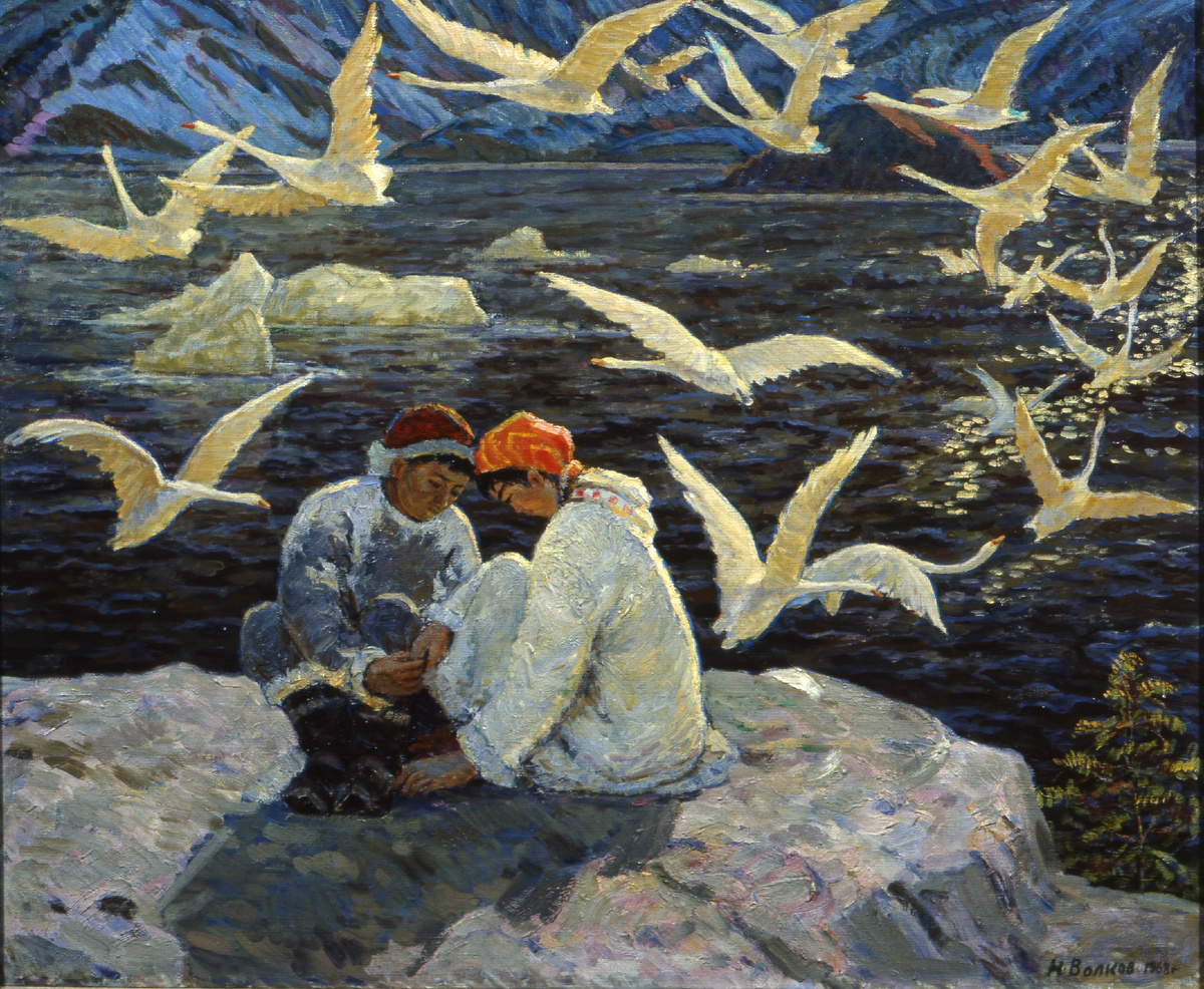 Волков. Н.Д. (1924–2007). Северная идиллия. 1968. Холст, масло. 100×117. Приморская государственная картинная галерея