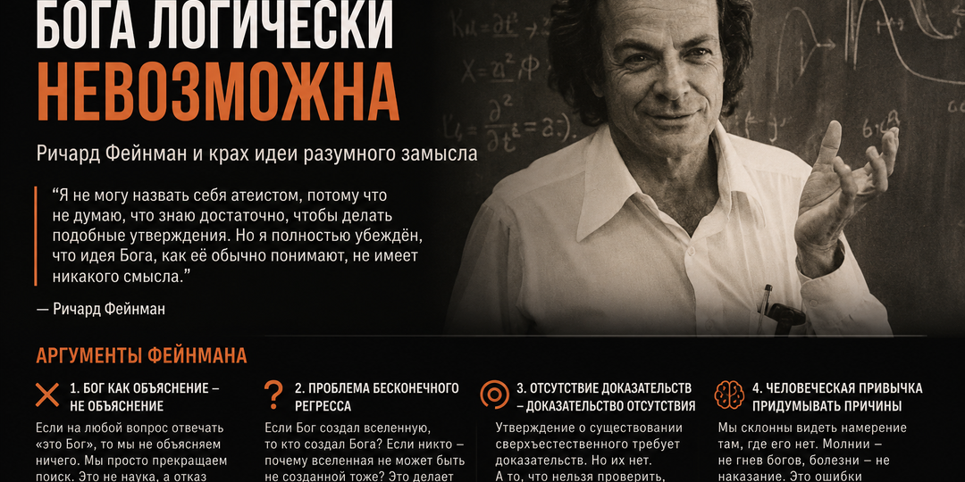Почему концепция Бога логически невозможна: Ричард Фейнман и крах идеи разумного замысла