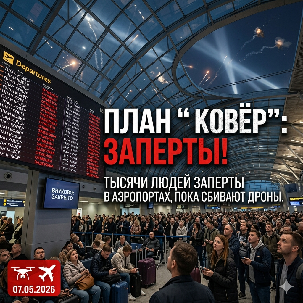 Почему закрыли аэропорты? План «Ковер» парализовал Москву. Тысячи людей заперты в аэропортах, пока над головами