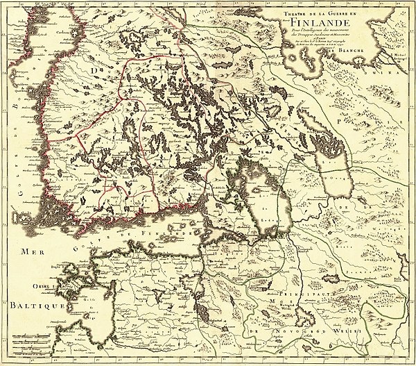 Рис. 5. Театр военных действий Русско-шведской войны 1741–1743 гг. Карта 1742 года