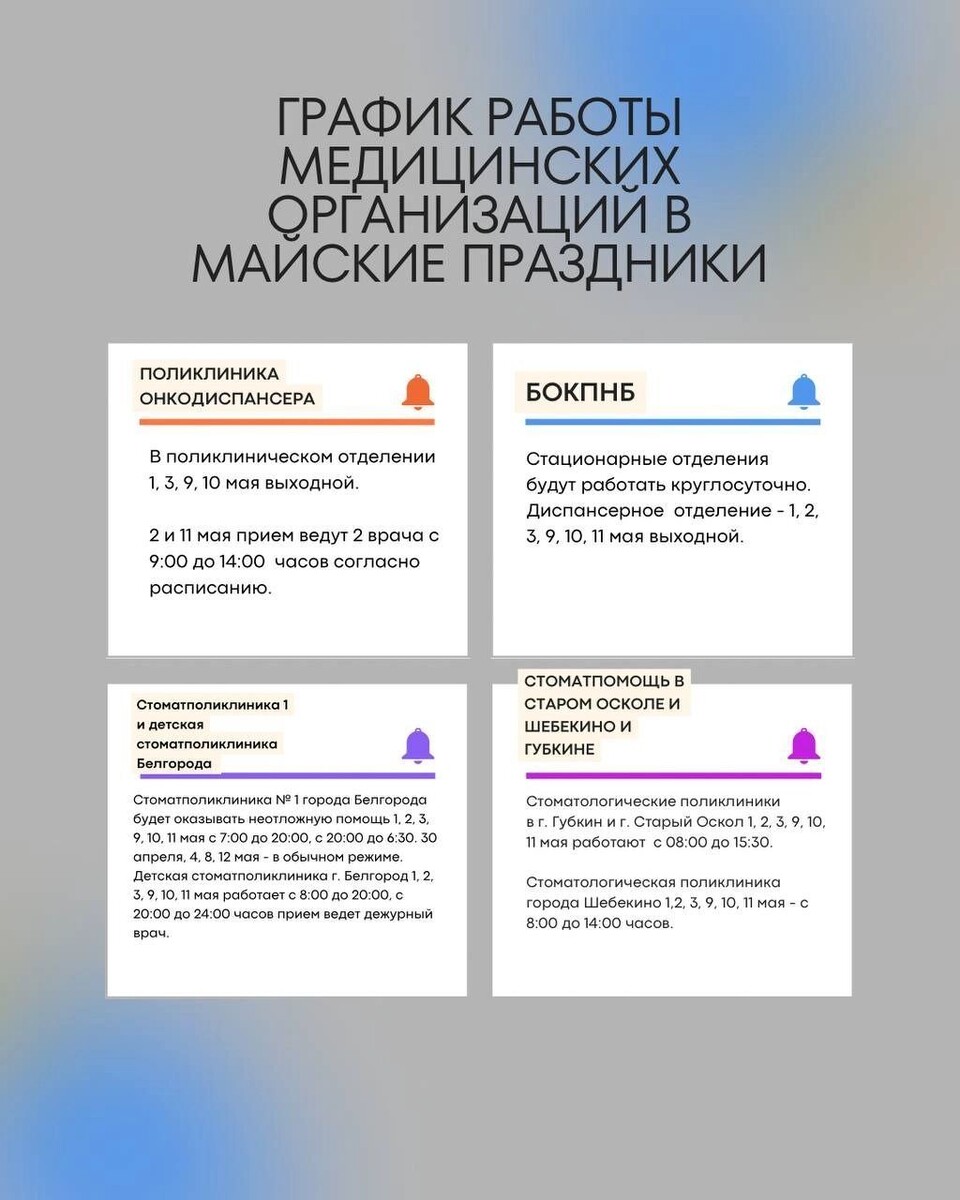    График работы медицинских учреждений с 8 по 11 мая   страница министра здравоохранения региона Андрея Иконникова