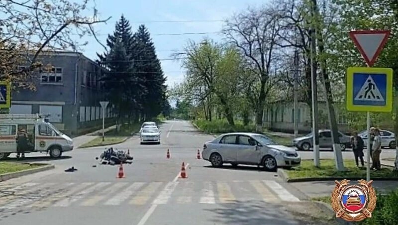    ДТП с иномаркой и байком Фото: УГИБДД по Ставрополью