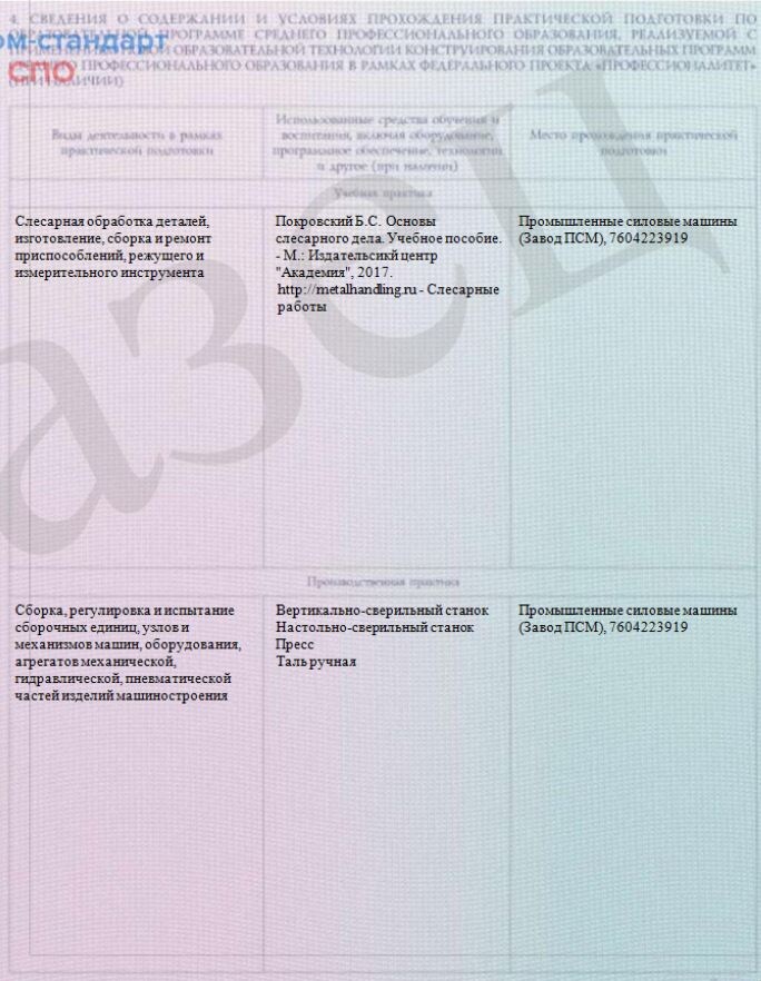 Скриншот из программы «Диплом-стандарт ФГОС СПО»