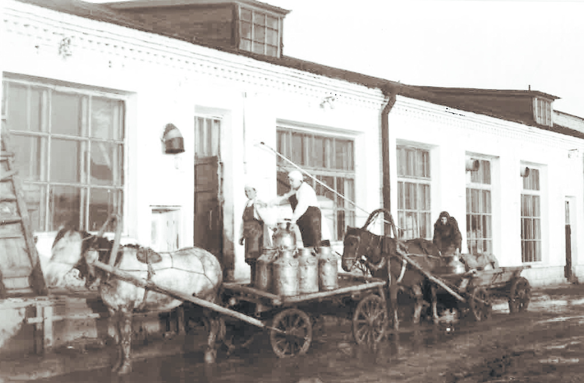 После войны, в 1945–1946 годах, на правом берегу Тошни пленные немцы построили здание. Сначала там был механический завод, затем пункт приёма молока с производством сгущёнки, масла и сливок. Фото: Газета Вологодского округа "Маяк"