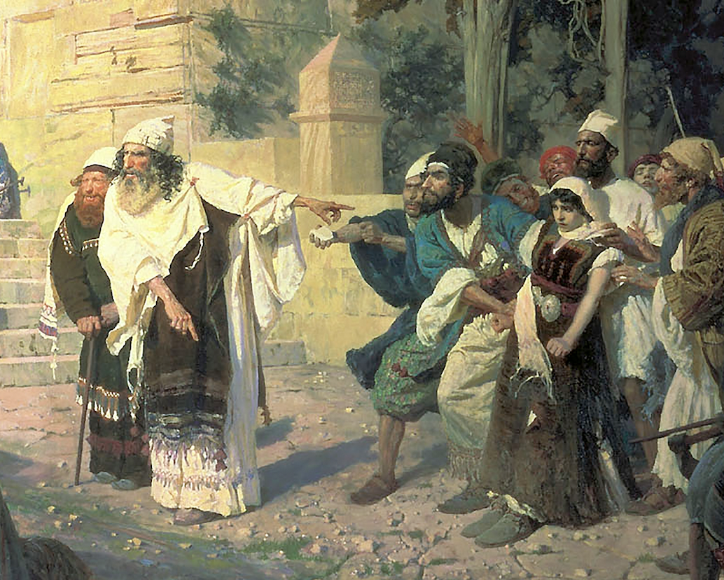 Василий Поленов, "Христос и грешница", фрагмент картины