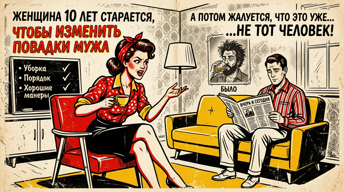 Женщина 10 лет старается, чтобы изменить повадки мужа