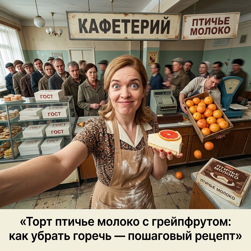    Пошаговый рецепт торта Птичье молоко с грейпфрутом admin