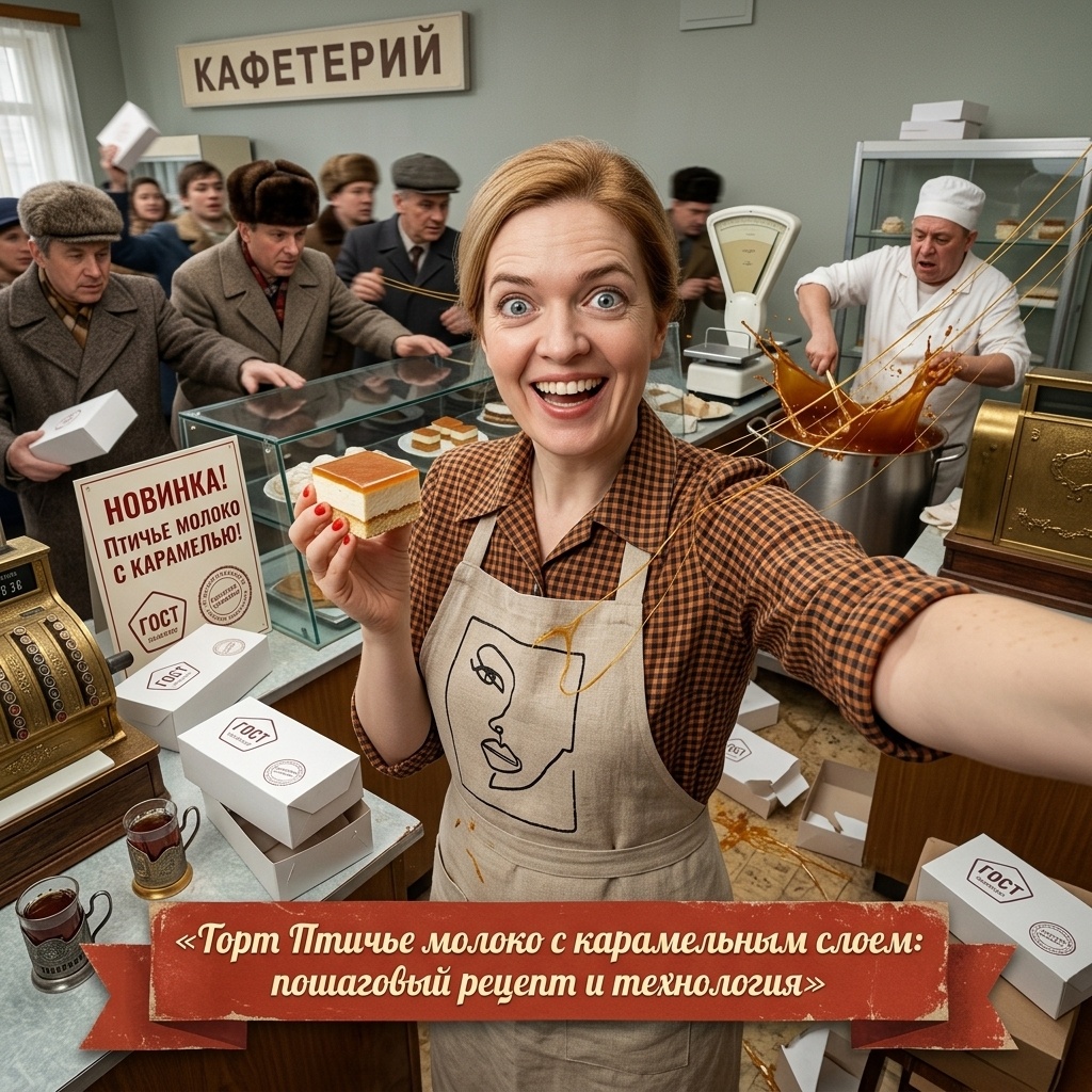    Домашний торт Птичье молоко с карамельной прослойкой. admin