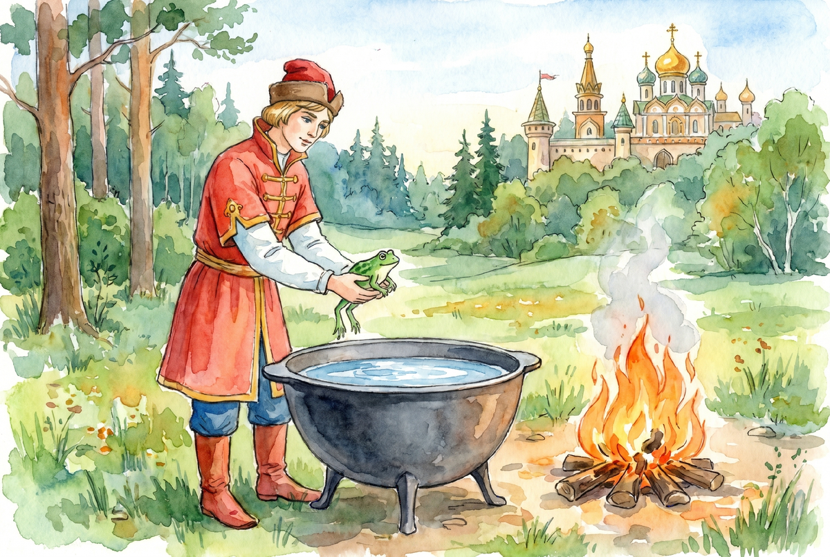 Он нежно вас кладет в водичку, а огонь для вашей варки уже готов.