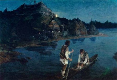Гонец. Восстал род на род. 1897. Холст, масло. 124.7 x 184.3 см. Государственная Третьяковская галерея. Россия. Москва