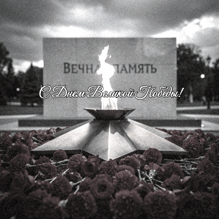 Открытка создана «Известиями»
Вечный огонь и тишина — лаконичная гифка для соцсетей