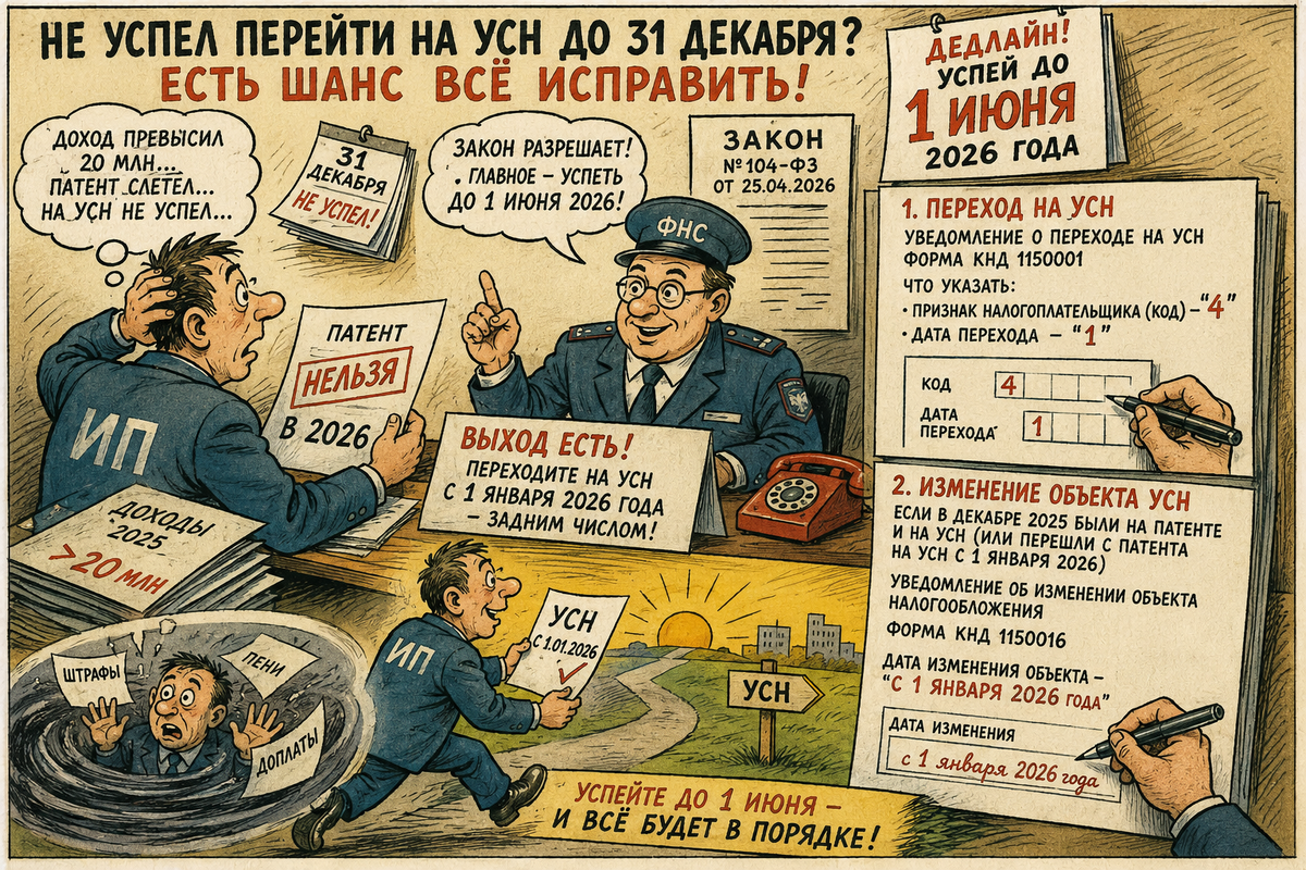 Переходи на УСН задним числом, если слетел с патента