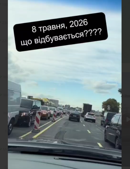    Скрин видео с километровыми пробками / Telegram-канал "Поздняков 3.0"