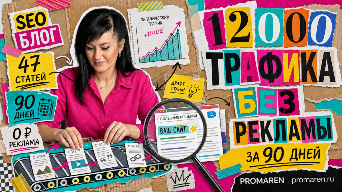    Органический трафик сайта: кейс роста за 90 дней | Марина Погодина, PROMAREN Марина Погодина