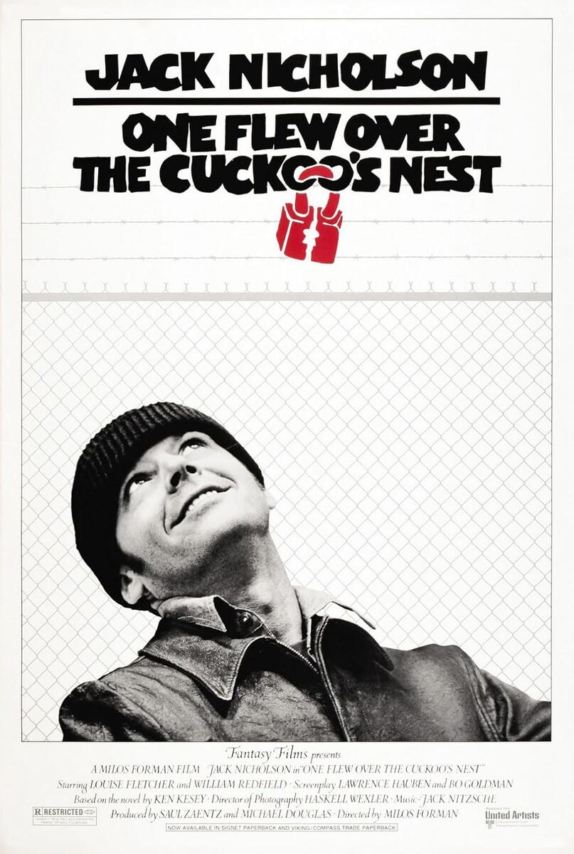 вариант постера к фильму “Пролетая над гнездом кукушки” (1975, One Flew Over the Cuckoo's Nest), режиссер Милош Форман | источник фото imdb