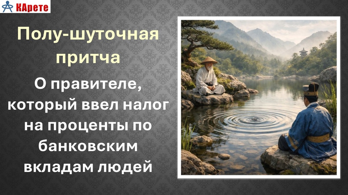 Полу-шуточная притча о правителе, который ввел налог на проценты по банковским вкладам людей
